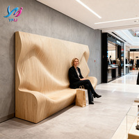 Banc moderne de luxe en bois massif courbé 3D, écologique, pour hôpitaux, hôtels, bureaux, bâtiments commerciaux, mobilier commercial