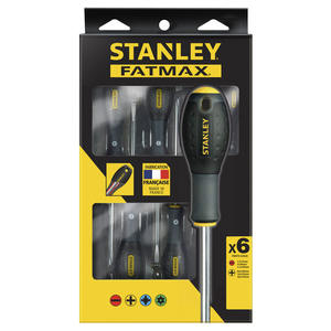 Juego de destornilladores Stanley Fatmax de 6 piezas, mango antideslizante de grado industrial, fabricado en Francia - Product Image 1