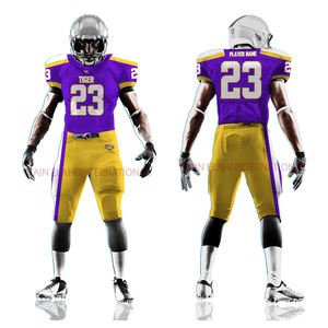 Vêtements de sport personnalisés en direct d'usine, respirants, à manches courtes, uniformes de football américain pour adultes, options de tailles plus grandes disponibles - Product Image 6