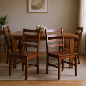 Ensemble de chaises de salle à manger Hamilton Ladder Back, style traditionnel en bois, meubles pour la maison, 2 pièces - Product Image 2