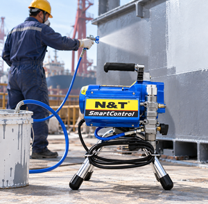 Pulvérisateur de <span class=keywords><strong>peinture</strong></span> électrique sans air de qualité industrielle à haute efficacité avec pompe, moteur sans balais 220V pour la <span class=keywords><strong>peinture</strong></span> murale - Product Image 3