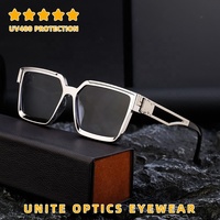 Dernières tendances de la mode italienne, lunettes de soleil de luxe pour hommes, de haute qualité, avec logo personnalisé, design rétro, monture carrée de grande taille, style millionnaire
