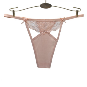 Lencería transpirable de algodón acanalado con lazo, estilo japonés, bragas tipo tanga con encaje para niñas - Product Image 3