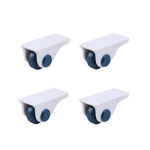 Adhesive Caster Wheels For Storage Boxes And Containers Soft ABS Blue With Rollers For Easy Mobility - Product Image 4