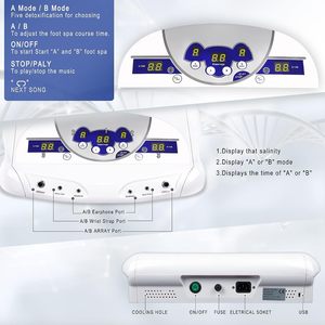 جديد محمول <span class=keywords><strong>2</strong></span> صفيف مع مشغل Mp3 لمستخدمي سبا <span class=keywords><strong>2</strong></span> نظام تنظيف احترافي حمام أيون ثنائي جهاز القدم التخلص من السموم الأيونية - Product Image 5