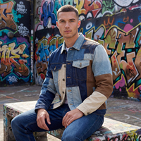 Veste en jean respirante à col montant pour homme, qualité supérieure, design tendance, streetwear premium, OEM ODM