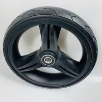 Roue à rayons en plastique de 7,5 pouces pour poussette, roue en PU pour poussette de bébé