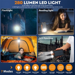 2024 Sản phẩm mới thiết bị điện tử năng lượng mặt trời ngân hàng điện Nhu cầu cao xách tay điện thoại di động sạc năng lượng mặt trời với ánh sáng LED - Product Image 4