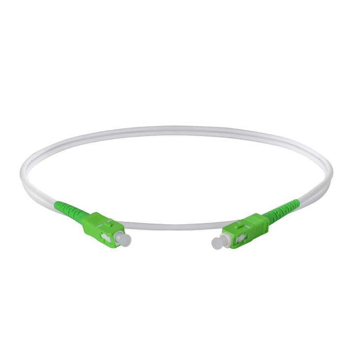 Premium Singlemode SC APC SC APC G657A2 Fiber Optic Patch Cable White UV-Proof Jacket Indoor/Outdoor Use FTTH LC FC Connectors