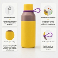Gourde isotherme réutilisable en acier inoxydable avec logo personnalisé, 350 ml, 500 ml, bouteille d'eau de voyage détachable, gobelet, bouteille d'eau de sport