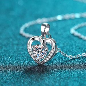 Eternity Sway Heart Pendant Necklace for Women 18k Real Solid White Gold VVS1 D Clarity Lab Grown Diamond Fine Jewelry <b>Chain</b> - Product Image 4