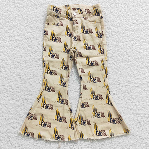 Vente en gros Nouveau Jean large à pattes d'éléphant pour bébés et jeunes enfants Longlv, motif western mignon, respirant - Product Image 5