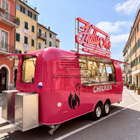 Camion de restauration mobile rose personnalisé pour smoothies, glaces et granités, à vendre aux États-Unis