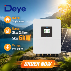 Onduleur hybride Deye 220V monophasé 3kW 3.6kW 5kW 6kW, étanche IP65 pour solution de stockage solaire résidentiel - Product Image 1