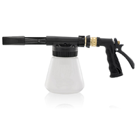 Pistolet à mousse pour lavage de voiture réglable avec cadran de réglage du débit, en acier et en laiton, pulvérisateur de lavage adapté à tous les tuyaux d'arrosage, canon à mousse en plastique, nettoyage efficace