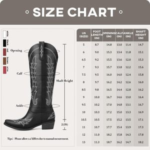 <span class=keywords><strong>Botas</strong></span> Vaqueras Retro de <span class=keywords><strong>Mujer</strong></span> con Tacón Grueso y Punta Puntiaguda, Estilo Country Vintage con Bordado, <span class=keywords><strong>Botas</strong></span> <span class=keywords><strong>Altas</strong></span> hasta la Rodilla con Cremallera - Product Image 2