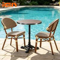 Chaises en rotin et bambou de qualité supérieure pour hôtel, aspect bois et aluminium, 10 chaises pour café, mobilier de patio – Offre spéciale