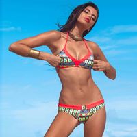 Ensemble de bikini brésilien personnalisé avec logo OEM pour femme, maillot de bain 2 pièces, fabricant, vente en gros, commande en gros de maillots de bain