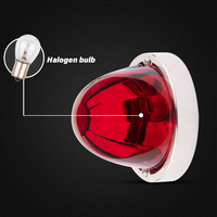 Feux de position latéraux de camion en acier inoxydable de nouvelle condition avec ampoule halogène feux de pastèque à lentille rouge