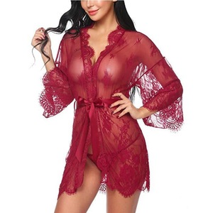 Dropshipping Camicia da Notte in Rete per Donna con Veste in Pizzo Trasparente Morbida Biancheria da Casa - Product Image 6