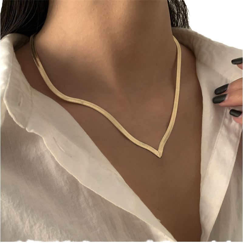 Fashion Simple Oval Beaded Chain Necklace