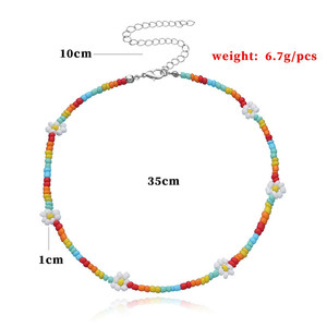 Gargantilla con cuentas collares para mujer <span class=keywords><strong>Vsco</strong></span> Boho hecho a mano flor cereza lindo Collar para chicas adolescentes collar de playa - Product Image 5