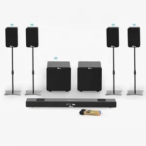 Sistema di altoparlanti a 7.2 canali per Home Theater con audio Surround ad alta definizione con altoparlanti satellitari da 4 pezzi e Subwoofer a due set