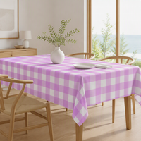 Nappe jetable en PEVA à carreaux rose et violet, imperméable, anti-taches, écologique, livraison rapide, directement de l'usine