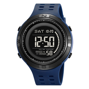 Skmei <b>Digital</b> Sports Watch 50m Waterproof Dual Time Alarm Luminous Men's Wristwatch Blue Tpu Strap - Product Image 5
