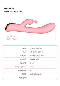 Usb充電クリトリス刺激バニー耳ディルドエロティックおもちゃGスポットプッシーマッサージ紫ウサギバイブレーター女性用 - Product Image 6