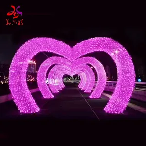 ODM Commercial Outdoor Wedding Wonderful lighting Metal Modeling lights Decor Love Arch Door Motif LED Light