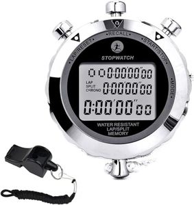Chronomètre de poche en métal avec fonction de rappel, chronomètre numérique pour la course à pied, chronomètre LCD professionnel - Product Image 1