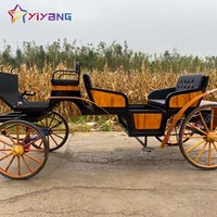 Charrette à chevaux de tourisme européenne avec auvent / Chariot de tourisme à chevaux Marathon / Chariot à chevaux avec selle