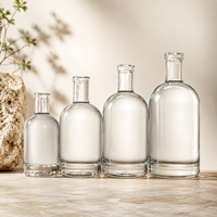 Bouteille en verre ronde de 200 ml, 375 ml, 500 ml, 750 ml pour vin et boissons, avec bouchon à vis en aluminium ROPP, rechargeable, design avec poignée
