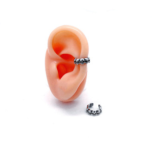 yunnique Skeleton <b>Cuff</b> <b>Earrings</b> 316 Stainless Steel Non Pierced <b>Ear</b> Clips For Men Women Motorcycle Style Jewelry - Product Image 4