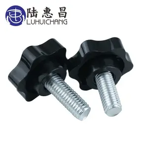 Black plastic head plum handle Star handle Screw Thumb shaped screw M6 M8 M10 Head diameter 38mm