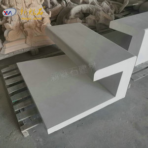 ม้านั่งหินวิเศษ UHPCGRC สีขาวสำหรับกลางแจ้ง ผลิตตามสั่งสำหรับโครงการจัดสวน - Product Image 1