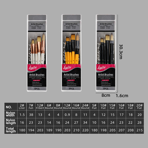 Ensemble de pinceaux aquarelle Loseiltin pour artistes et débutants, poils en nylon, manche en bois, pinceaux pour la <span class=keywords><strong>peinture</strong></span> - Product Image 2