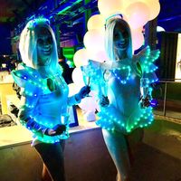 Costume LED pour femmes adultes pour bar, boîte de nuit, fête, spectacle sur scène, combinaison LED lumineuse en polyester/rayonne