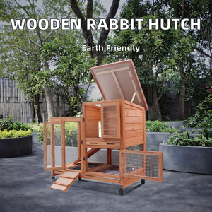 Caseta de Madera para Mascotas con Loft Elevado para Uso en Interiores y Exteriores, Hábitat para Animales Pequeños - Product Image 3