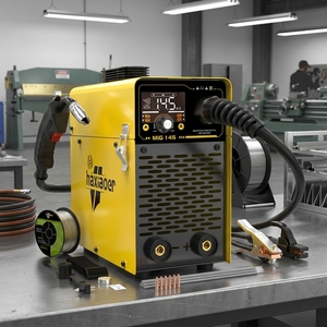 Machine à souder intelligente HAXIAOER <span class=keywords><strong>MIG</strong></span> <span class=keywords><strong>145</strong></span>, acier au carbone en option, 6,4 kW, cycle de travail nominal <span class=keywords><strong>145</strong></span> A, tension d'entrée nominale 110 V - Product Image 1