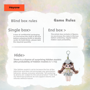 Heyone primera generación 2025 nuevo modelo jugar Fufu flor Reino sueño tejido felpa caja ciega colgante ornamento negro <span class=keywords><strong>Anime</strong></span> figura - Product Image 3