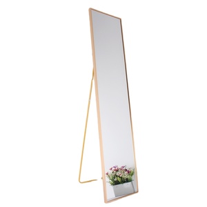 Miroir sur pied encadré transparent pleine longueur en alliage d'aluminium, design moderne, pour maquillage et chambre à coucher, vente en gros, MOQ 100 pièces - Product Image 1