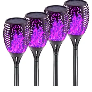 2022 12led Abs Waterproof Ghost Holiday Lights Solar Realistic Dancing Flame Lamp Outdoor Solar Flame Garden Lawn Lights