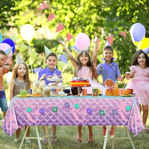 3Pcs <span class=keywords><strong>Nappe</strong></span> de Sirène Décorations de Table Jetable en Plastique pour Filles Princesse <span class=keywords><strong>Sous</strong></span> la Mer Baby Shower Party Favors - Product Image 6