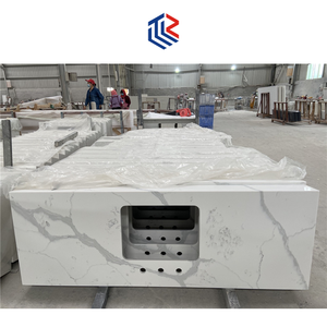 Tmz đúc sẵn màu trắng với màu xám tĩnh mạch thạch anh losa bàn chìm cho nhà bếp & worktop & phòng tắm - Product Image 1