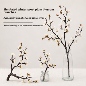 Ramas de Ciruelo Artificiales Resistentes al Frío, Adornos para Sala de Estar, Bonsái de Flores Secas, Plantas en Maceta, Decoración <span class=keywords><strong>Interior</strong></span> de Seda - Product Image 2