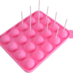 Molde de silicona de 20 cavidades para cupcakes, piruletas y cake pops, color rosa, para fiestas - Product Image 2