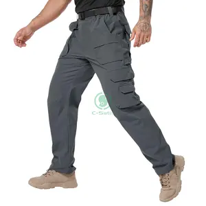 Calças táticas masculinas elásticas resistentes a rasgos, leves, à prova d'água, calças de trabalho para caminhadas - serviço OEM disponível