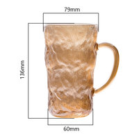 Tasse à eau en verre de Style japonais, Design créatif, motif de Glacier, tasse en verre de cristal, tasse à Whisky, tasse à thé dépoli